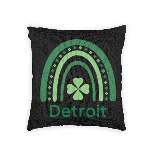 Detroit Clover Charm Boho Rainbow Woven Pillows