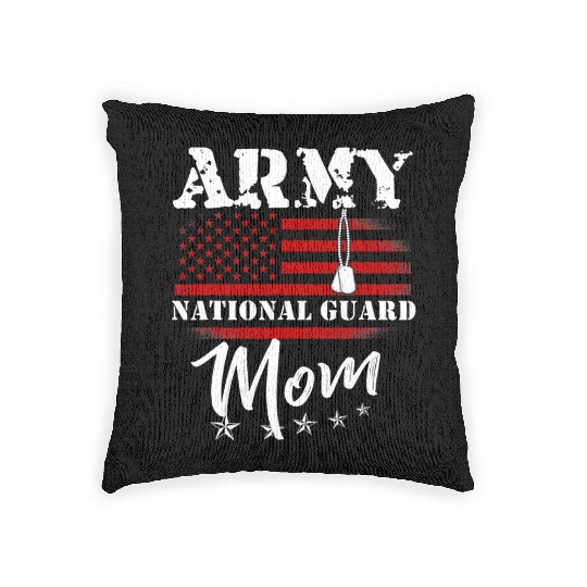 Proud Army National Guard Mom US Flag Tees US Mili Woven Pillows