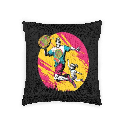 Ultimate Frisbee Retirement Appreciation Pop Art Woven Pillows