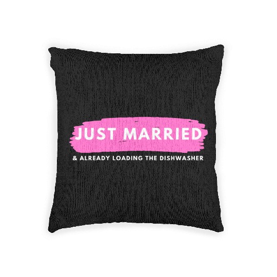 Just Married Woven Pillows