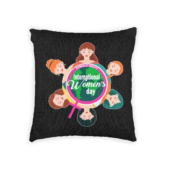 International Women's Day Theme 2023 Embrace Equit Woven Pillows