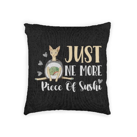 Just One More Piece Of Sushi Rolls Japanese Foodie Woven Pillows