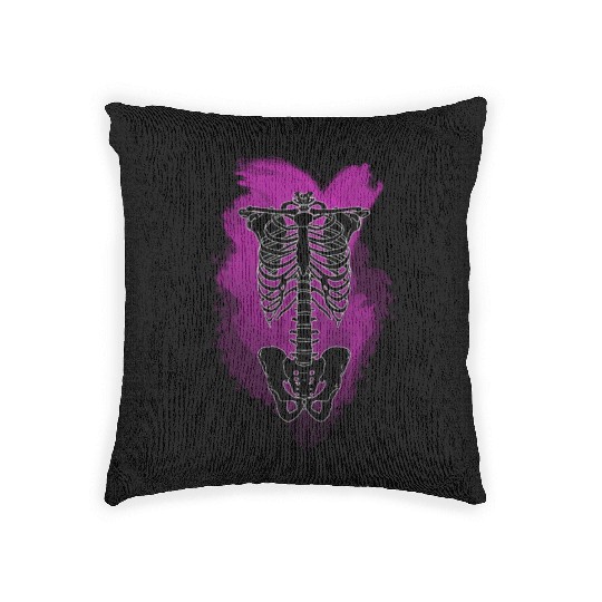 Neon Skeleton Rib Cage Woven Pillows
