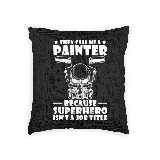 Painter Painting Super Hero Woven Pillows