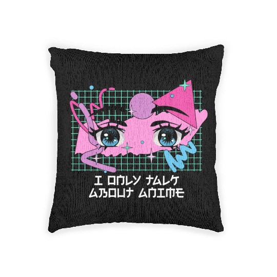 I Only Talk About Anime Kawaii Japanese Cute Japan Woven Pillows