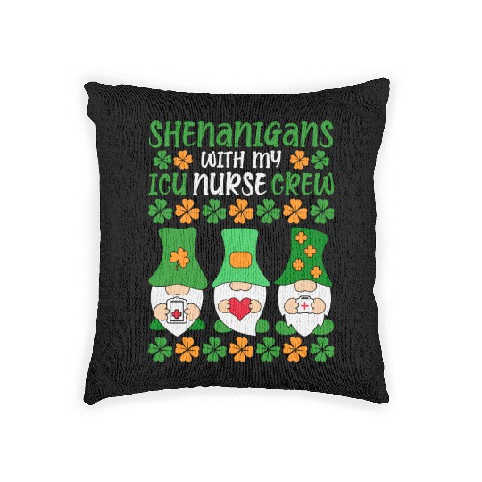 Shenanigans With My ICU Nurse Crew Saint Woven Pillows