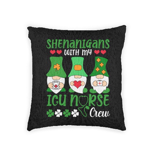 Shenanigans With My ICU Nurse Crew Saint Woven Pillows