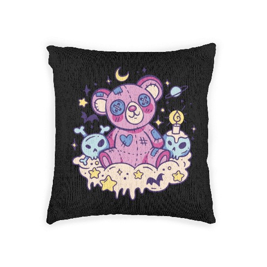 Scary creepy teddy bear Scary creepy teddy bear in Woven Pillows