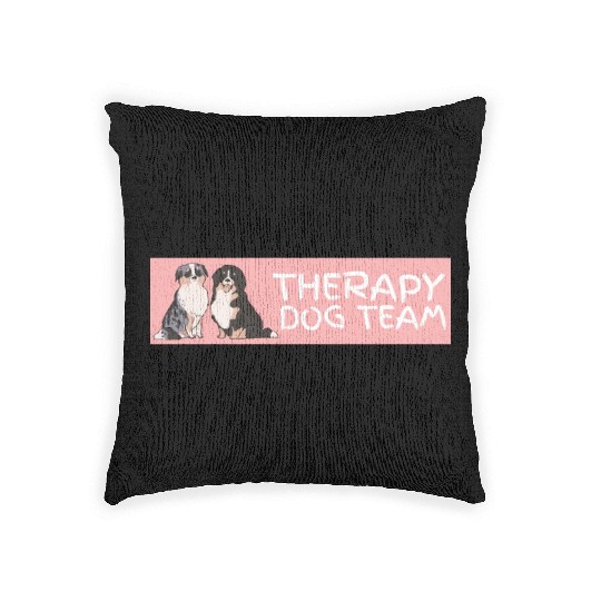 Therapy Dog Team Pet Dog Lover Mental Health Aware Woven Pillows