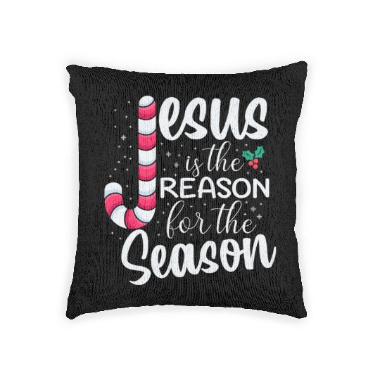 Jesus Is The Reason For The Season Christmas Woven Pillows