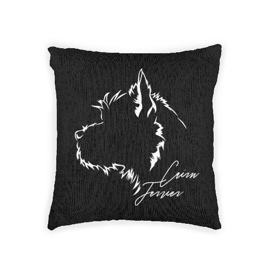 Funny Cairn Terrier Profile dog mom Woven Pillows