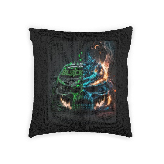 Racing Skulls Ken block Woven Pillows