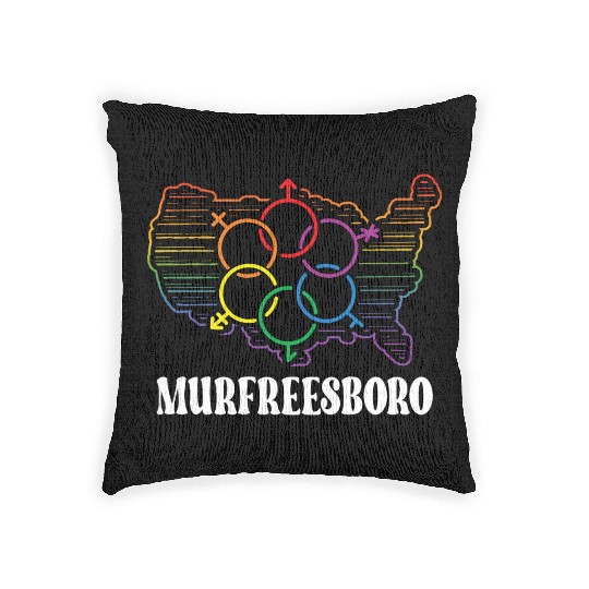 Murfreesboro Pride Month Pride Flag LGBT Community Woven Pillows