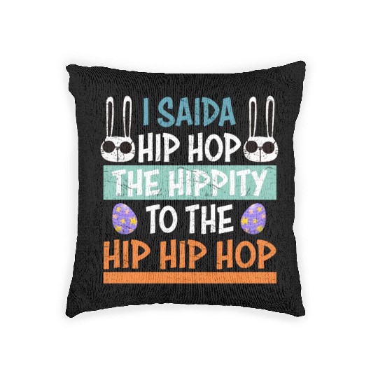 Kids Hip Hop Bunny Easter Funny Boy Easter Woven Pillows
