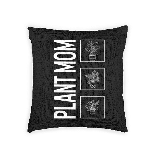 Plant Mom, Garden Plant Gardening Lover Botanist Woven Pillows