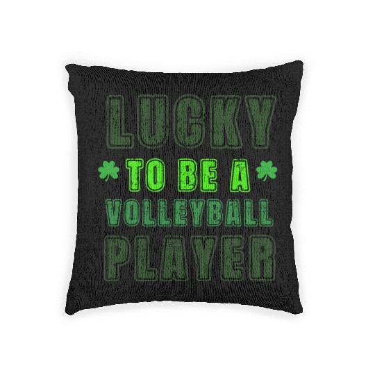 Lucky Volleyball Player, St Patrick's Day Gift Woven Pillows