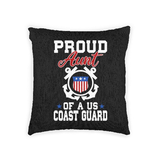 Proud US Coast Guard Aunt Woven Pillows