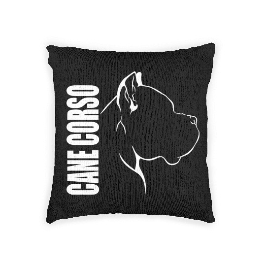 Proud Cane Corso Profile dog mom Woven Pillows