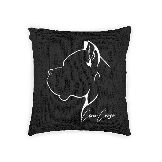Proud Cane Corso Profile dog mom Woven Pillows