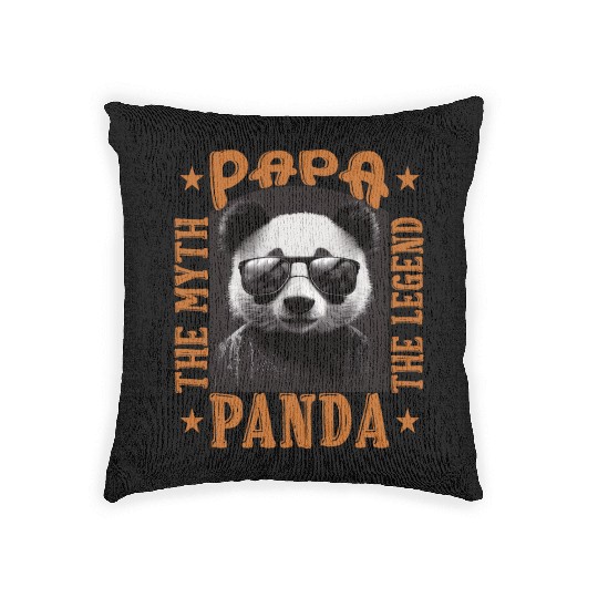 Papa panda the myth the legend funny gift Woven Pillows