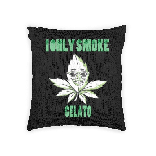 I ONLY SMOKE GELATO Woven Pillows