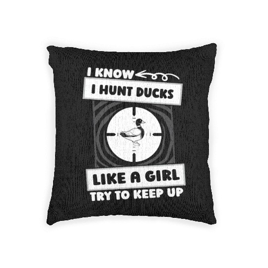 Duck Hunting Girl Woven Pillows
