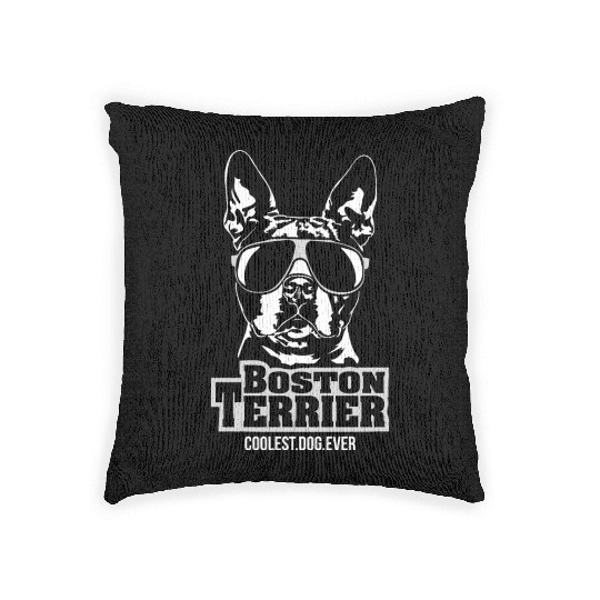 Boston Terrier coolest dog ever dog mom Woven Pillows