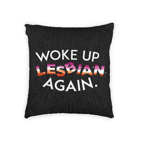 Lesbian LGBT Pride Lesbian Rainbow Flag Woven Pillows