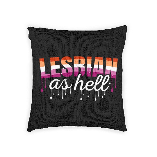 Lesbian LGBT Pride Lesbian Rainbow Flag Woven Pillows