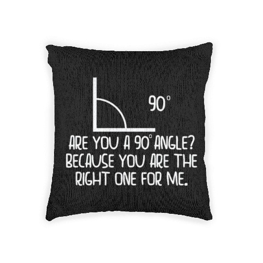 Mathematics Right Angle Cheesy Pun Math Geek Woven Pillows