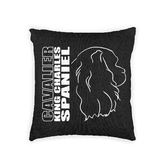 Cavalier King Charles Spaniel Profile dog mom Woven Pillows