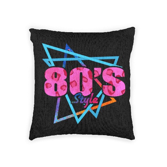 80's Style - Fun Retro Pink Leopard Print Woven Pillows