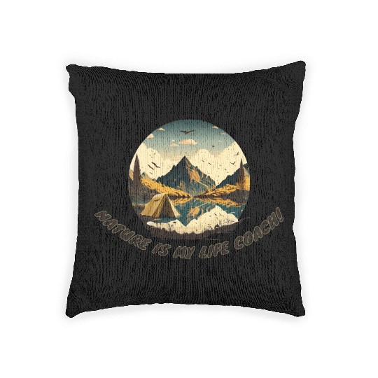 nature is may life coach final Woven Pillows