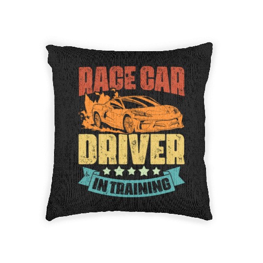 Vintage Race Car Driver In Training An Automotive Woven Pillows