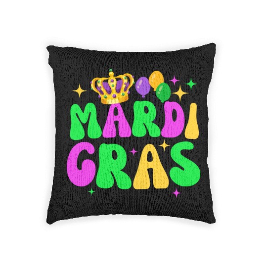 Happy Mardi Gras 2023 Funny Mardi Gras Woven Pillows