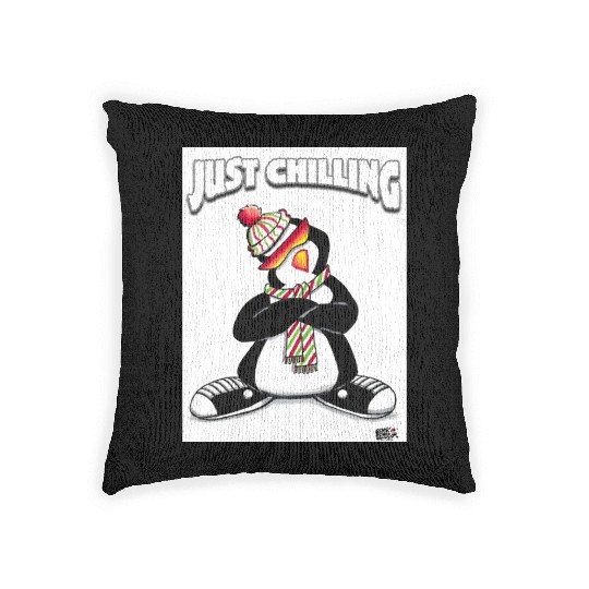 Just Chilling Penguin by Black Sheep Graphix Woven Pillows