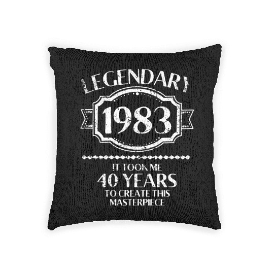 40th Birthday Vintage 1983 Woven Pillows