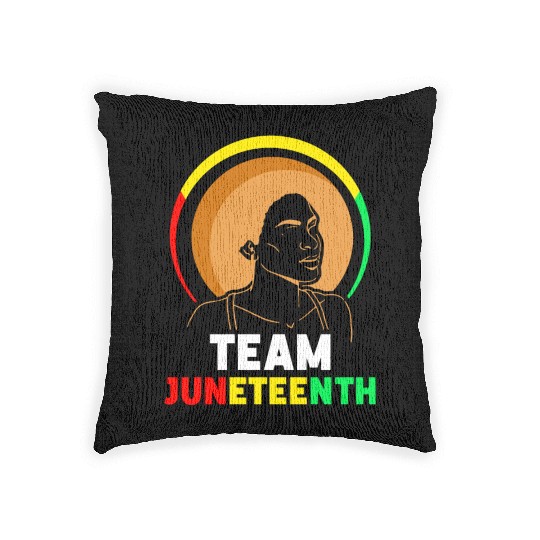 Team Juneteenth Black American Africa 1865 Woven Pillows
