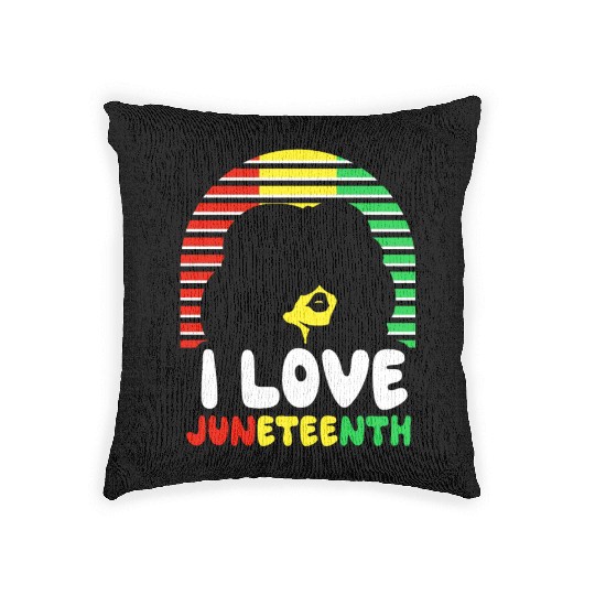 I Love Juneteenth 1865 Black American African Woven Pillows
