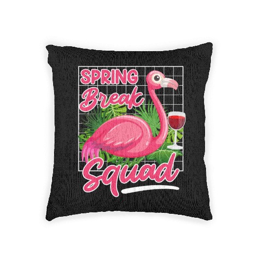 Spring Break Squad Summer Vacation Spring Break Woven Pillows