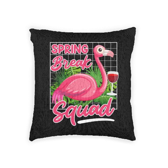 Spring Break Squad Summer Vacation Spring Break Woven Pillows