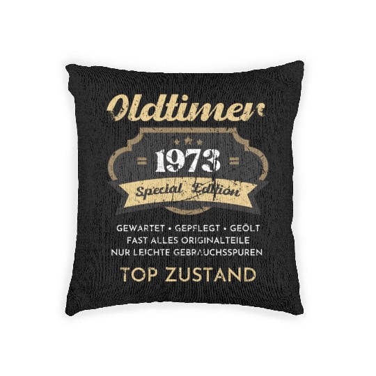 50th Birthday Vintage 1973 Woven Pillows