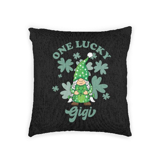One Lucky Gigi Irish Gnome St. Patrick's Day, St. Woven Pillows