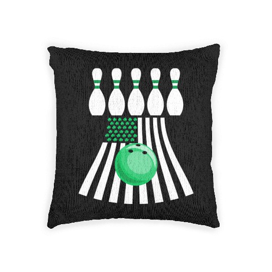 Bowling St Patrick s Day Irish American Flag Woven Pillows