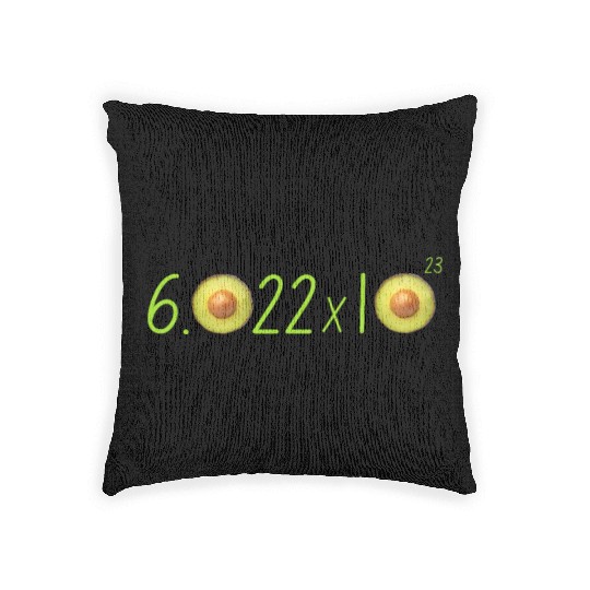 Funny Avocado Avogadro' Number Woven Pillows