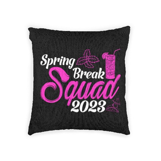 Spring Break Squad 2023 Vacation Spring Break Woven Pillows