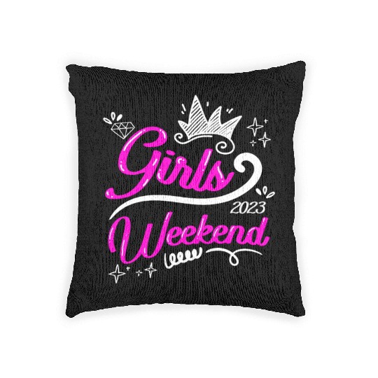 Girls Weekend Vacation Girls Trip Spring Break Woven Pillows