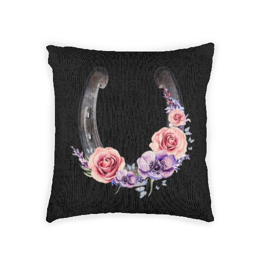 Lucky Floral Horseshoe Woven Pillows