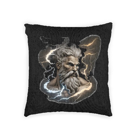 Zeus - A Colorful Tribute to the Greek God of Sky Woven Pillows
