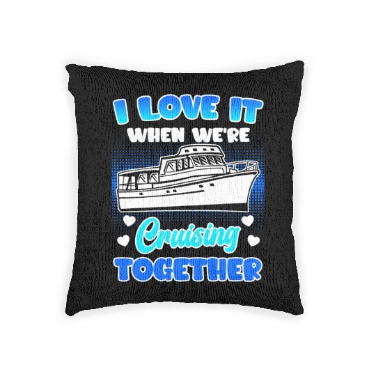 Cruising together cruise ship holiday spring break Woven Pillows